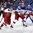BUFFALO, NEW YORK - DECEMBER 26: The Czech Republic's Krystof Hrabik #17 battles with Russia's Dmitri Samorukov #25 while Alexei Melnichuk #1 looks on during preliminary round action at the 2018 IIHF World Junior Championship. (Photo by Matt Zambonin/HHOF-IIHF Images)

